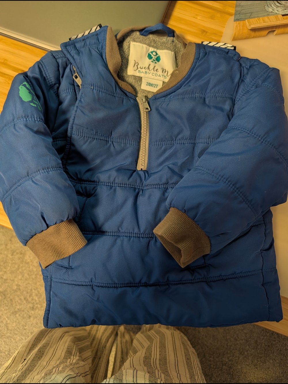 Buckle Me Baby Coats 2T Blue / Gray Fleece Jacket